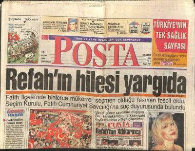 Posta Gazetesi 15 Kasım 1995 - Dünya Bankası Özalı Unutmadı - Çiller , Alpaslana Özendi GZ123096 - 1