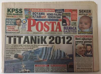 Posta Gazetesi - 15 Ocak 2012 - Titanik 2012 GZ25456 - 1