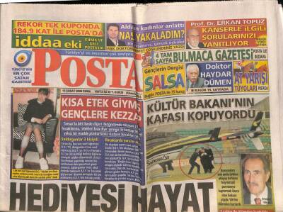 Posta Gazetesi 15 Şubat 2008 - Kültür Bakanının Kafası Kopuyordu GZ82666 - 1