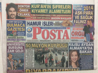 Posta Gazetesi 16 Aralık 2013 - Aday Mansur Yavaş Hayırlı Olsun GZ27996 - 1
