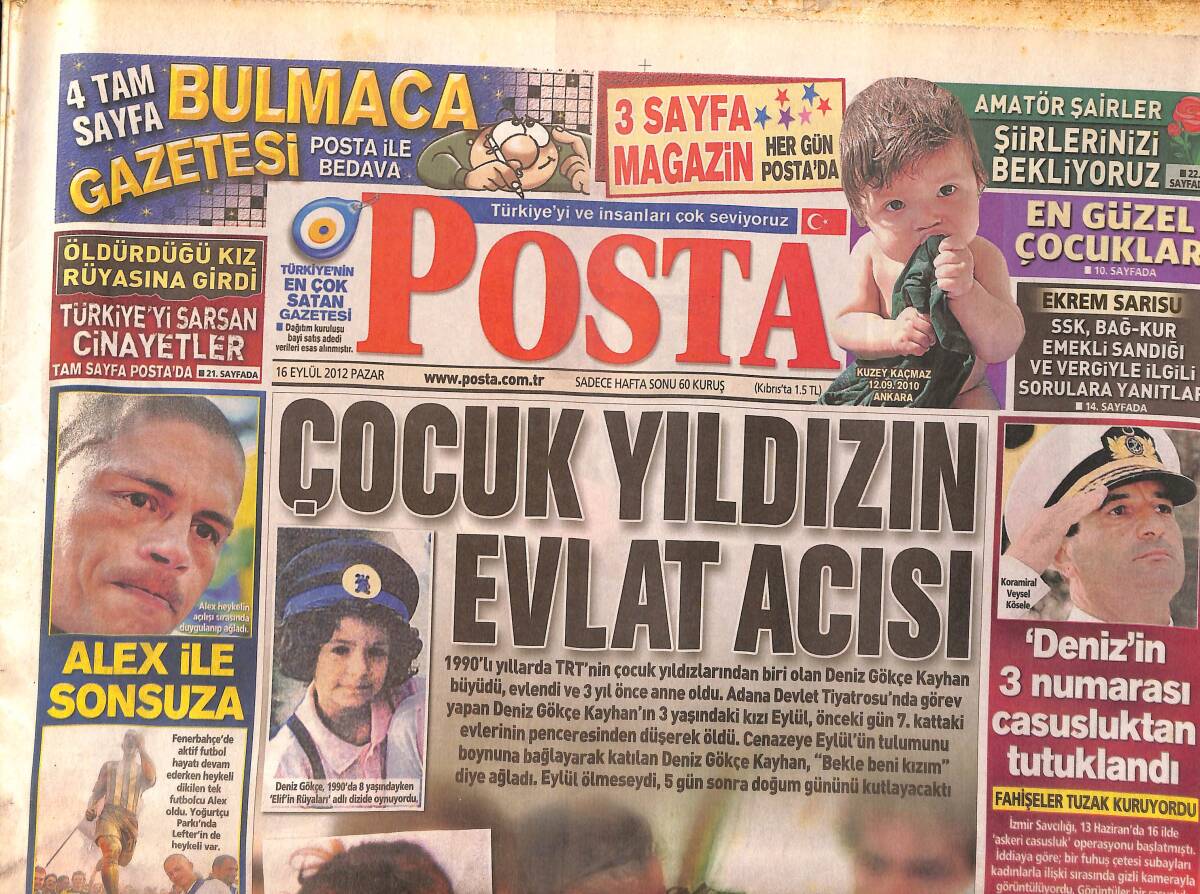 Posta Gazetesi 16 Eylül 2012 - Sadettin Saran'ın Düğün Yemeği Fabrikada - Alex de Souza Heykelinin Açılışında Duygulanıp Ağladı GZ158471 - 1