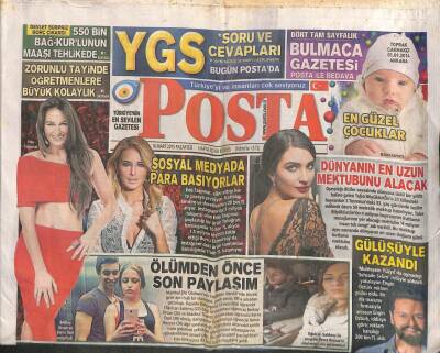 Posta Gazetesi 16 Mart 2015 - Tuba Büyüküstün,Dünyanın En Uzun Mektubunu Alacak GZ106323 - 1