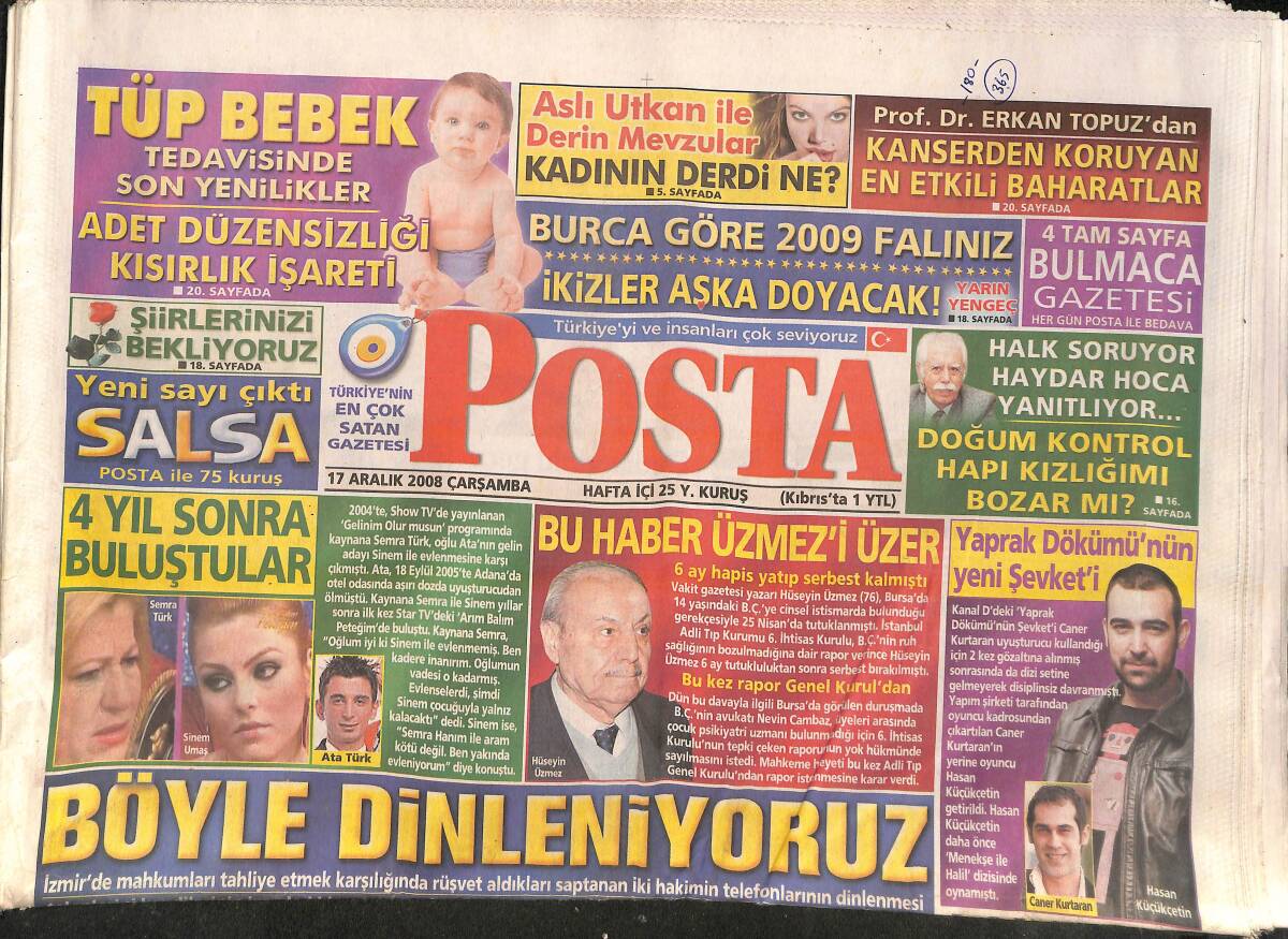 Posta Gazetesi 17 Aralık 2008 - Yaprak Dökümü'nün Yeni Şevketi - Serkan Balcı'ya Eşek Şakası! GZ138664 - 1