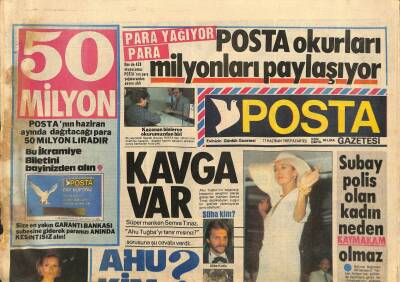 Posta Gazetesi 17 Haziran 1985 - Ahu Tuğba Diye Birisini Hiç Tanımadığını Söyleyen Manken Tınaz GZ114318 - 1
