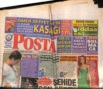 Posta Gazetesi 17 Mart 2006 - 5 Yılda Gaspta Yüzde 327 Artış - Helikopter Düştü 5 Subay Şehit GZ96059 - 1