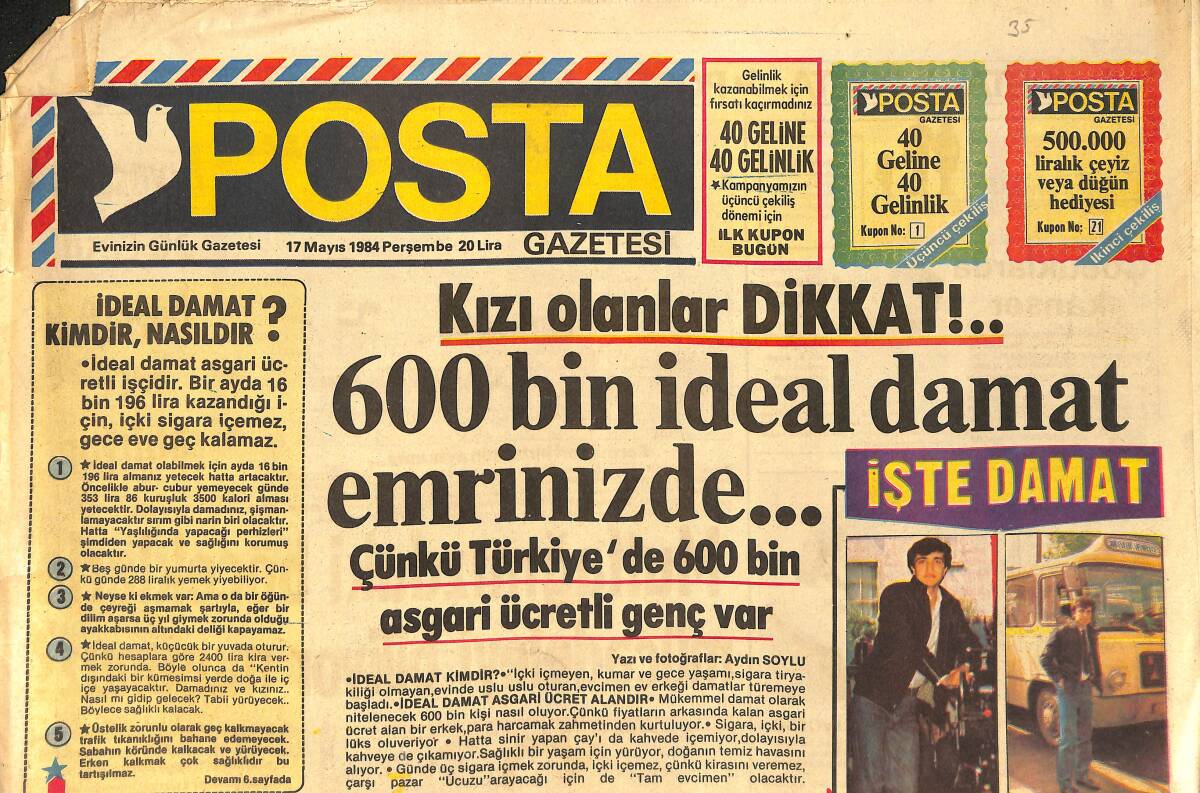 Posta Gazetesi 17 Mayıs 1984 - Sevim Tuna: Son Sözü Ben Söyleyeceğim - Prenses Diana: Hamileliğin İlk Günlerindeki Sıkıntıyı Atlattım GZ2120 - 1