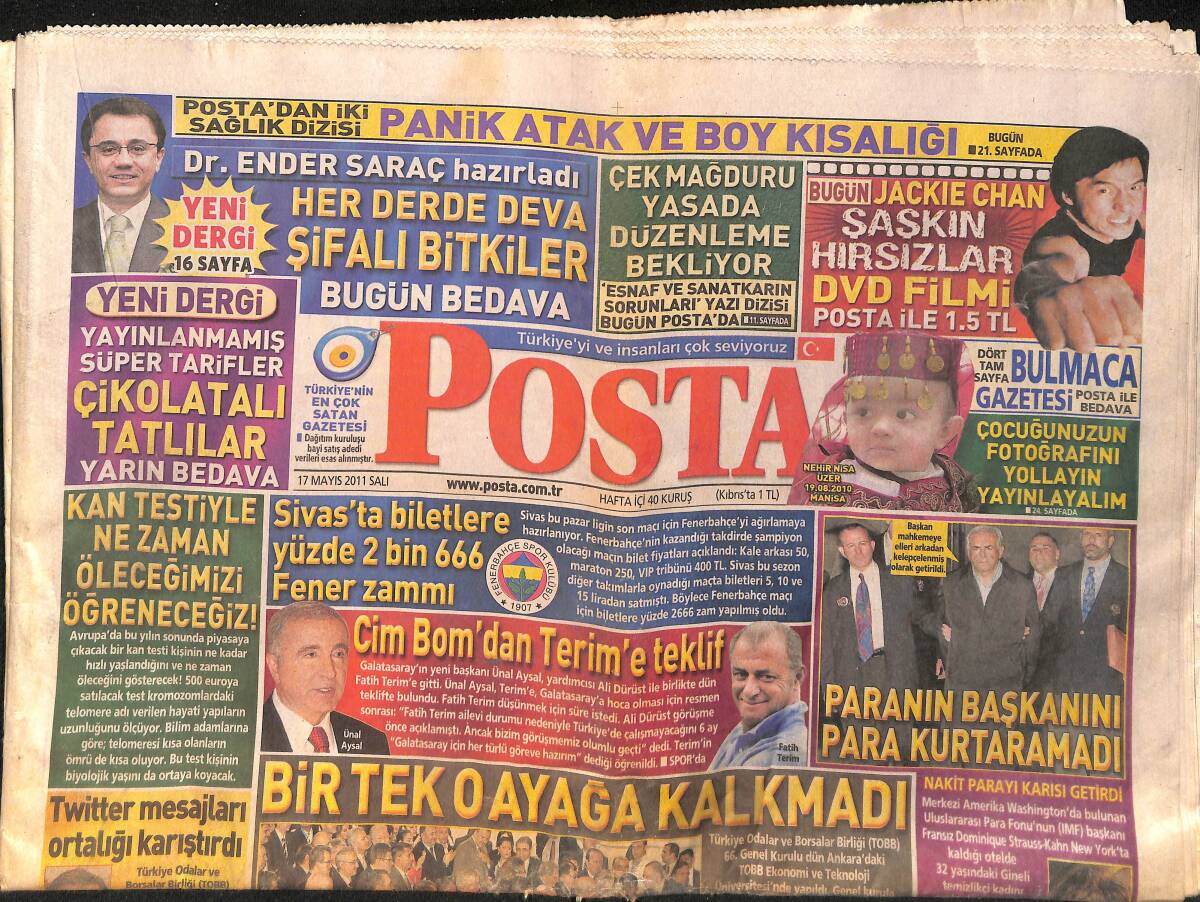 Posta Gazetesi 17 Mayıs 2011 - Cim Bom'dan Fatih Terime Teklif - Paranın Başkanını Para Kurtaramadı - TOBB'da Twitter Mesajları Ortalığı Karıştırıdı GZ154555 - 1