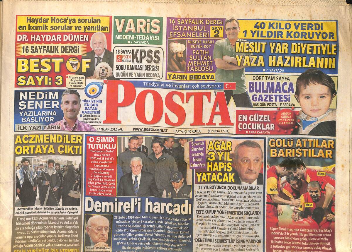Posta Gazetesi 17 Nisan 2012 - Hülya Avşar Diyet Yapamadı Fotoşop Yaptı! - James Bond Tarihe Daldı! GZ138671 - 1