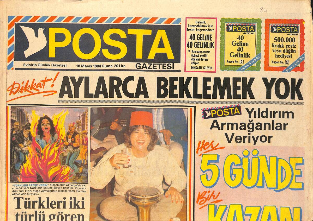 Posta Gazetesi 18 Mayıs 1984 - Alain Delon: Politikadan Çok Doğaya Yakınım - En Pahalı Adam Kim GZ2040 - 1