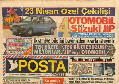 Posta Gazetesi 18 Nisan 1985 - Dünyanın 3. Büyük Turistik Tesisi Antalyada Kuruluyor GZ115060 - 1