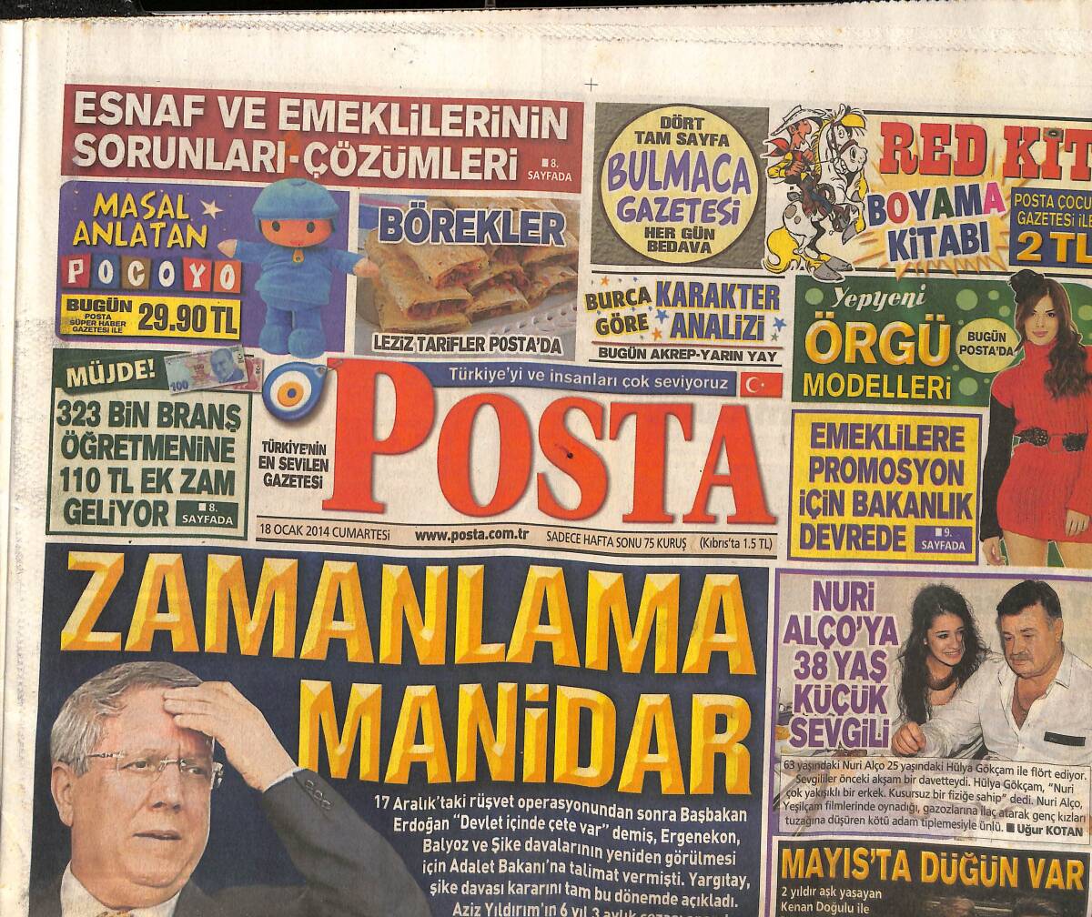 Posta Gazetesi 18 Ocak 2014 - Beren Saat Ve Kenan Doğulu Mayısta Evleniyorlar - Mustafa Sarıgül :Aday Oldum Borçlu Çıktım GZ137211 - 1