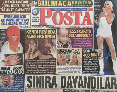 Posta Gazetesi 19 Eylül 2014 - Ajda Pekkanın Son Fiyatı 400 Bin TL GZ104850 - 1