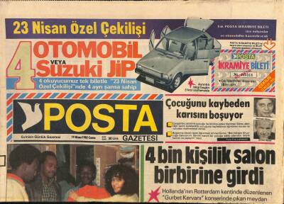 Posta Gazetesi 19 Nisan 1985 - Joan Collinsin Güzellik Sırrı Meyve Ve Peynir GZ115059 - 1