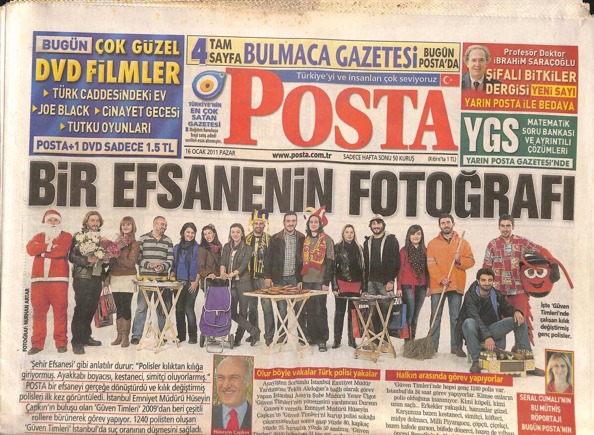Posta Gazetesi 19 Ocak 2011 - Erdoğan'a Arena'da Şok - Ali Sami Yen'e Veda Eden Aslan Türk Telekom Arena'ya Ayak Bastı - Arda Turan Unvanını Kaptırdı GZ138740 - 1