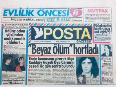 Posta Gazetesi 2 Aralık 1984 - Mine Mutlu Yardımcısını Kovdu, Ahu Tuğba Bardak Fırlattı GZ41218 - 1
