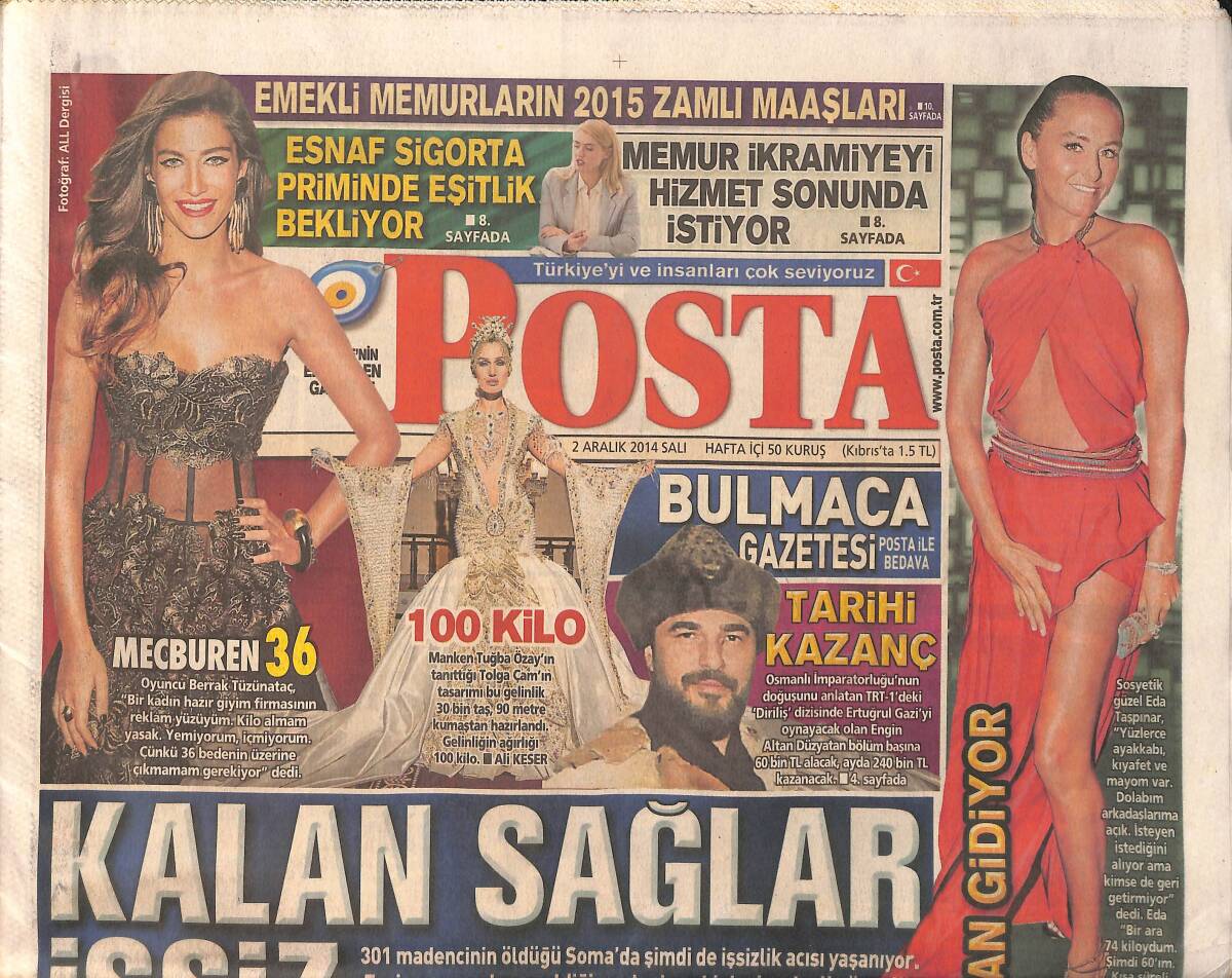 Posta Gazetesi 2 Aralık 2014 - Engin Altan Düzyatan'dan Tarihi Kazanç - CHP'li Vefa Salman Emriyle 158 Ağaç Kestirdi GZ158473 - 1