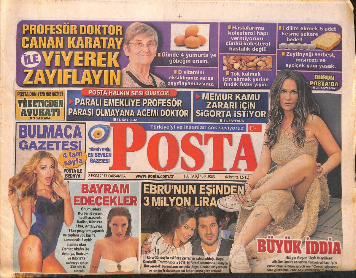 Posta Gazetesi 2 Ekim 2013 - Hülya Avşar 