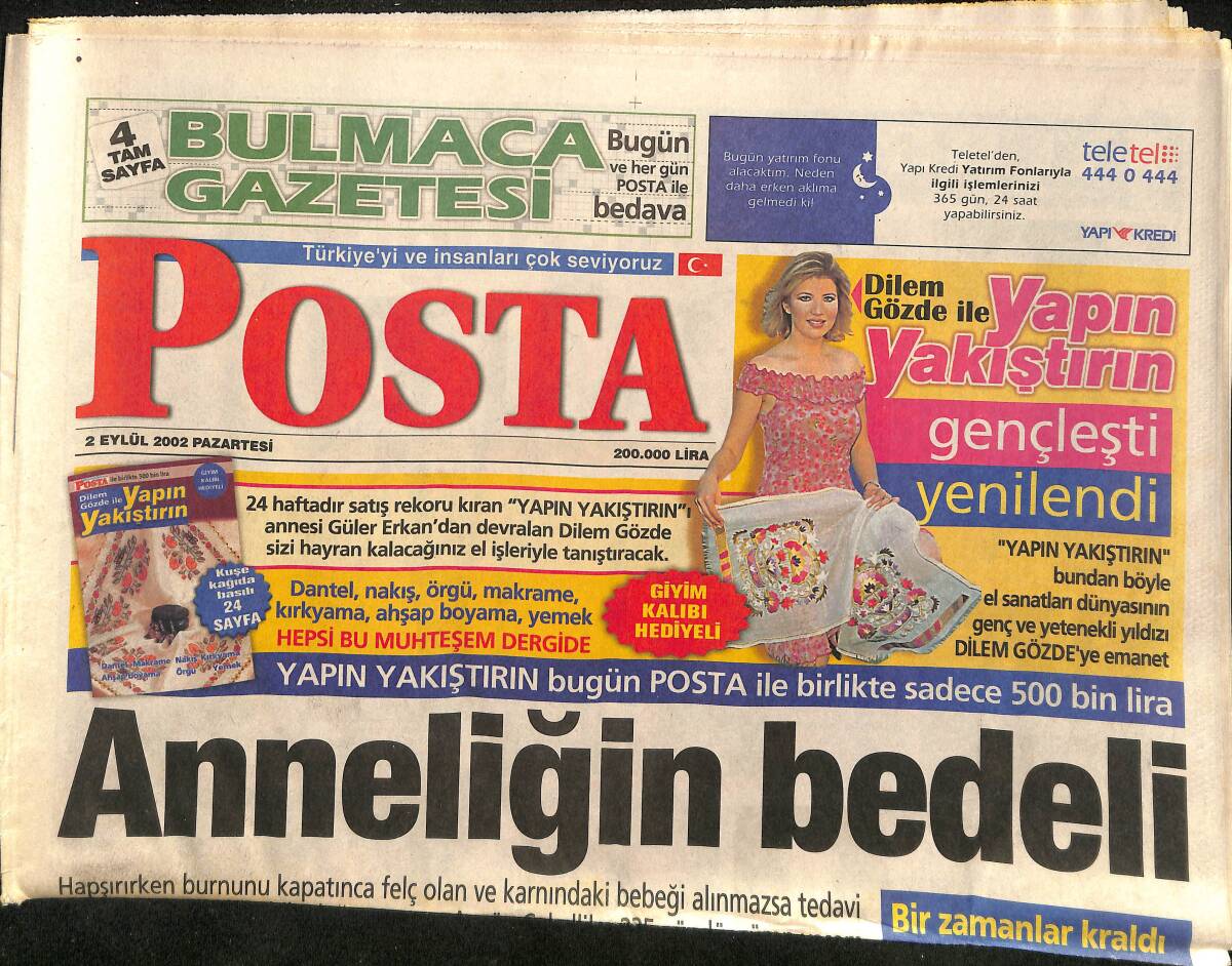 Posta Gazetesi 2 Eylül 2002 - Metin Şentürk'ü Görmeyecekler - Ramsey Remzi Kabadayı Çıktı GZ157326 - 1