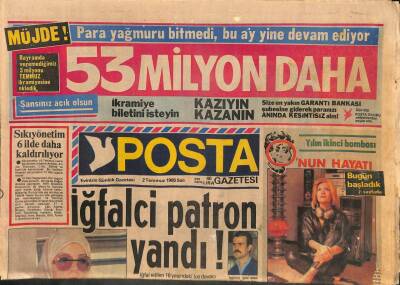 Posta Gazetesi 2 Temmuz 1985 - Galatasaraylılar Anadoluda Gözde GZ113955 - 1