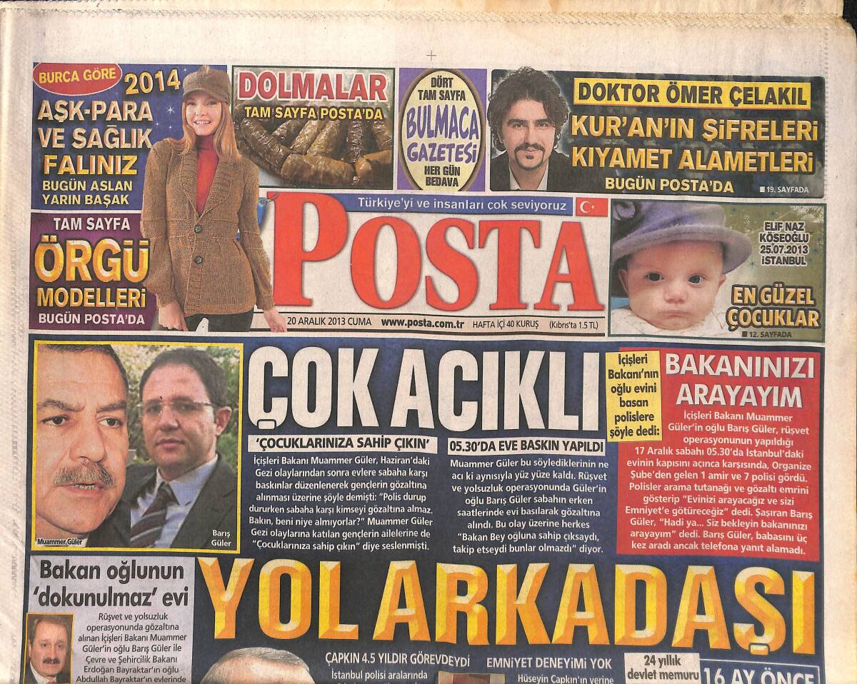 Posta Gazetesi 20 Aralık 2013 - Reza Zarrab'ın Atlarına Bile El Konuldu - Kemal Kılıçdaroğlu Amerikan Elçisiyle Operasyonu Konuştu! GZ137217 - 1