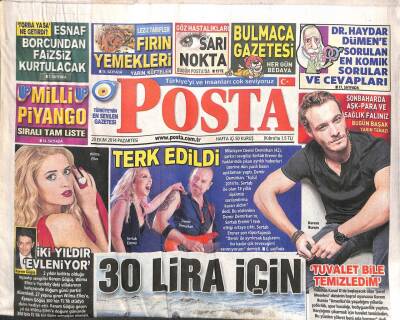 Posta Gazetesi 20 Ekim 2014 - Kerem Bursin Tuvalet Bile Temizledim GZ109018 - 1