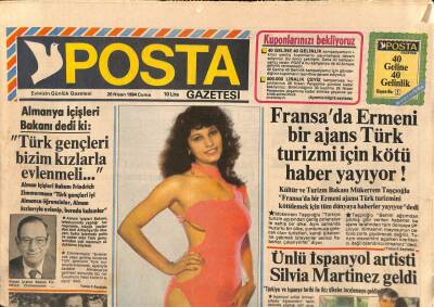 Posta Gazetesi 20 Nisan 1984 - 22 Yıllık Balayı Londrada Sürecek * Fatma Girik , Memduh Ün GZ114207 - 1