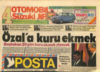 Posta Gazetesi 20 Nisan 1985 - Liz Ve Gina Büyükelçi Oluyorlar ! GZ114562 - 1