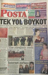 Posta Gazetesi 20 Ocak 2001-Tek Yol Boykot GZ45432 - 1