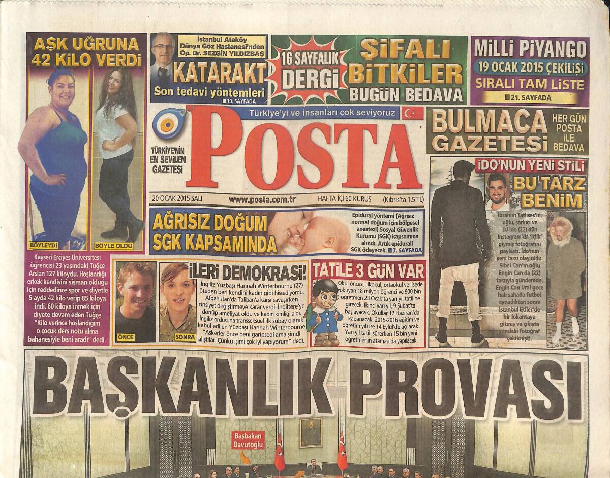 Posta Gazetesi 20 Ocak 2015 - Adaletsiz Ve Hrantsız 8 Yıl - Aslan Ağır Yaralı - Başkanlık Provası GZ136755 - 1