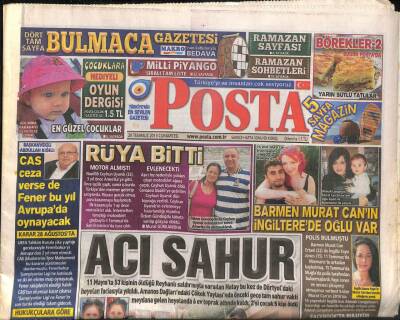 Posta Gazetesi 20 Temmuz 2013 - Abdullah Kiğılı CAS Ceza Verse de Fener Bu Yıl Avrupada Oynayacak GZ98269 - 1