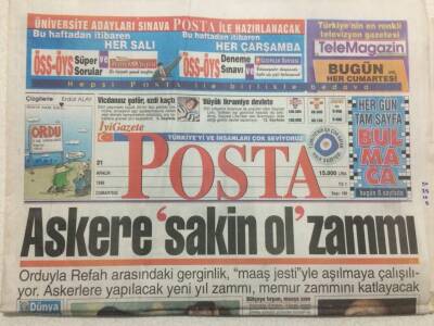 Posta Gazetesi 21 Aralık 1996 - Askere Sakin Ol Zammı GZ35758 - 1
