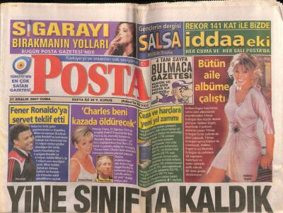 Posta Gazetesi 21 Aralık 2007 - Fenerbahçe Ronaldoya Servet Teklif Etti GZ82673 - 1