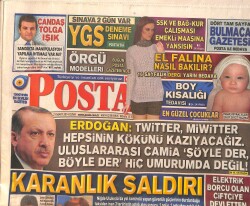 Posta Gazetesi 21 Mart 2014 - Küçük Ece Su Yılmaz Öldü Sorumlular Tutuksuz Kaldı - Mustafa Sarıgül 