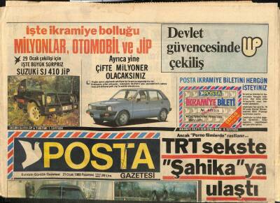 Posta Gazetesi 21 Ocak 1985 - Selçuk Ural İkinci Karısı Ani İle Barıştı GZ114204 - 1