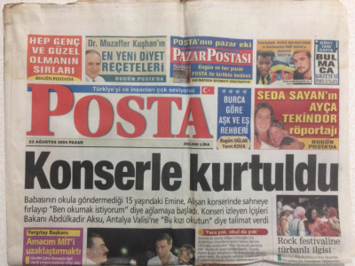 Posta Gazetesi 22 Ağustos 2004 - Seda Sayanın Ayça Tekindor Röportajı GZ27822 - 1