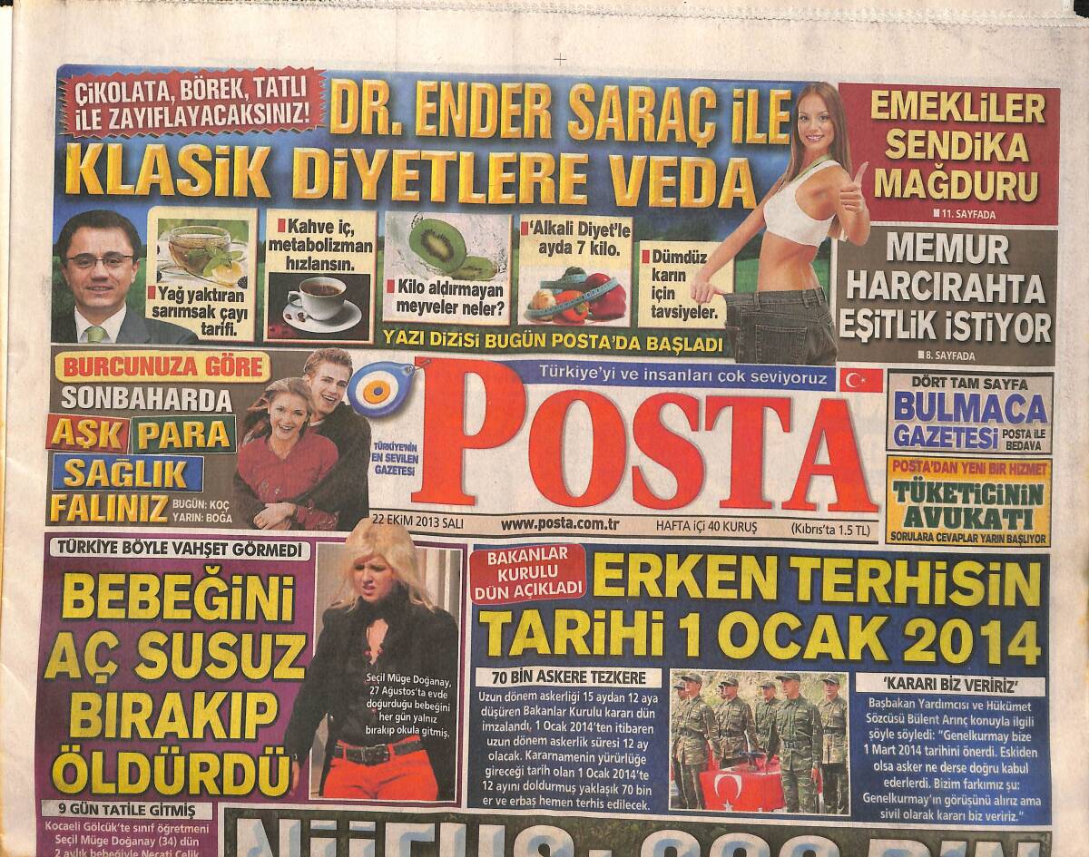 Posta Gazetesi 22 Ekim 2013 - Melih Gökçek'in Verdiği Parayı ODTÜ İade Etti! - Almeida Ve Motta Tekrar İlk 11'de! GZ138678 - 1