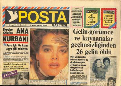 Posta Gazetesi 22 Mayıs 1984 - Yeşilçamda Fiyatlar Çok Değişti - Perran Kutman Asker Olan Eşinin Yanında Kalacak GZ114773 - 1