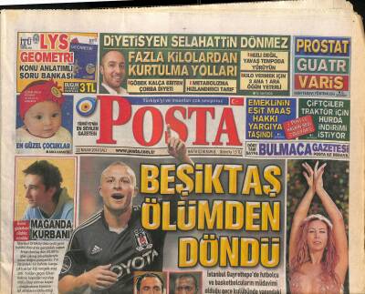 Posta Gazetesi 22 Nisan 2014 - Seda Sayana Ayda 1.5 Milyon Ceza - Beşiktaş Ölümden Döndü GZ125762 - 1
