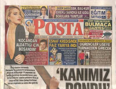 Posta Gazetesi 22 Ocak 2015 - Burcu Esmersoy Kocamdan Aldattığı İçin Boşandım GZ106501 - 1