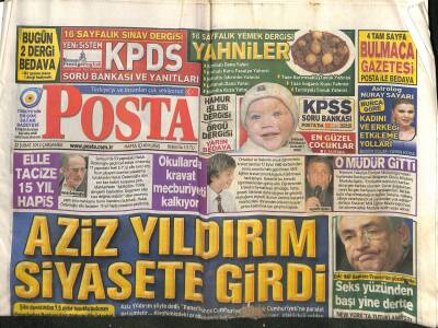 Posta Gazetesi 22 Şubat 2012 - Aziz Yıldırım Siyasete Girdi - Fenerbahçeden Demirörene Destek GZ124619 - 1