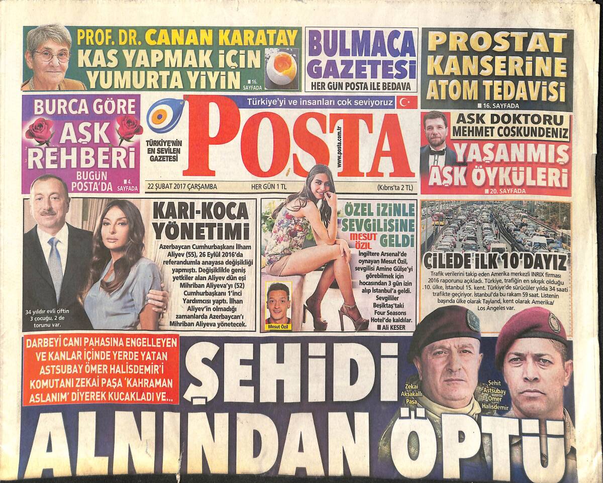 Posta Gazetesi 22 Şubat 2017 - Ömer Halisdemir'i Komutanı Zekai Paşa ' Kahraman Aslanım ' Diyerek Kucakladı Ve... GZ155403 - 1