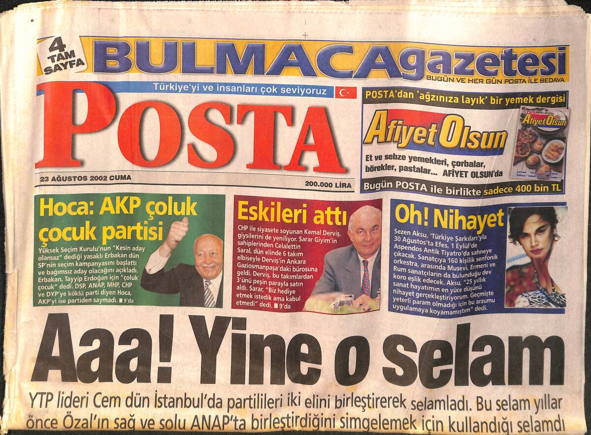Posta Gazetesi 23 Ağustos 2002 - Nouma Geliyor Nouma - Depremde Yıkılmayan Hastane Yapılıyor GZ157253 - 1