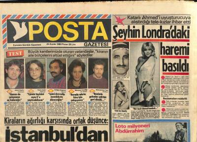 Posta Gazetesi 23 Aralık 1984 - Lady Eva Uyuşturucu Kurbanı GZ114298 - 1