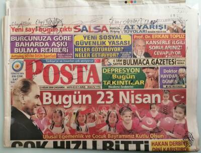 Posta Gazetesi 23 Nisan 2008 Erdoğan Ve Baykal Ağır Sözlerle Birbirlerine Yüklendi -GZ37978 - 1