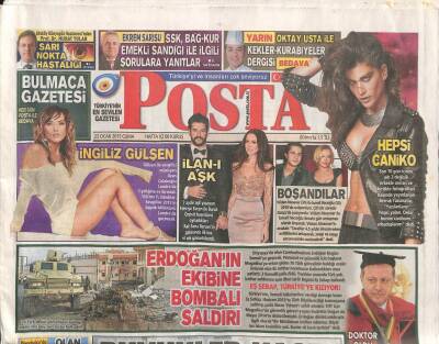 Posta Gazetesi 23 Ocak 2015 - Erdoğanın Ekibine Bombalı Saldırı GZ106362 - 1