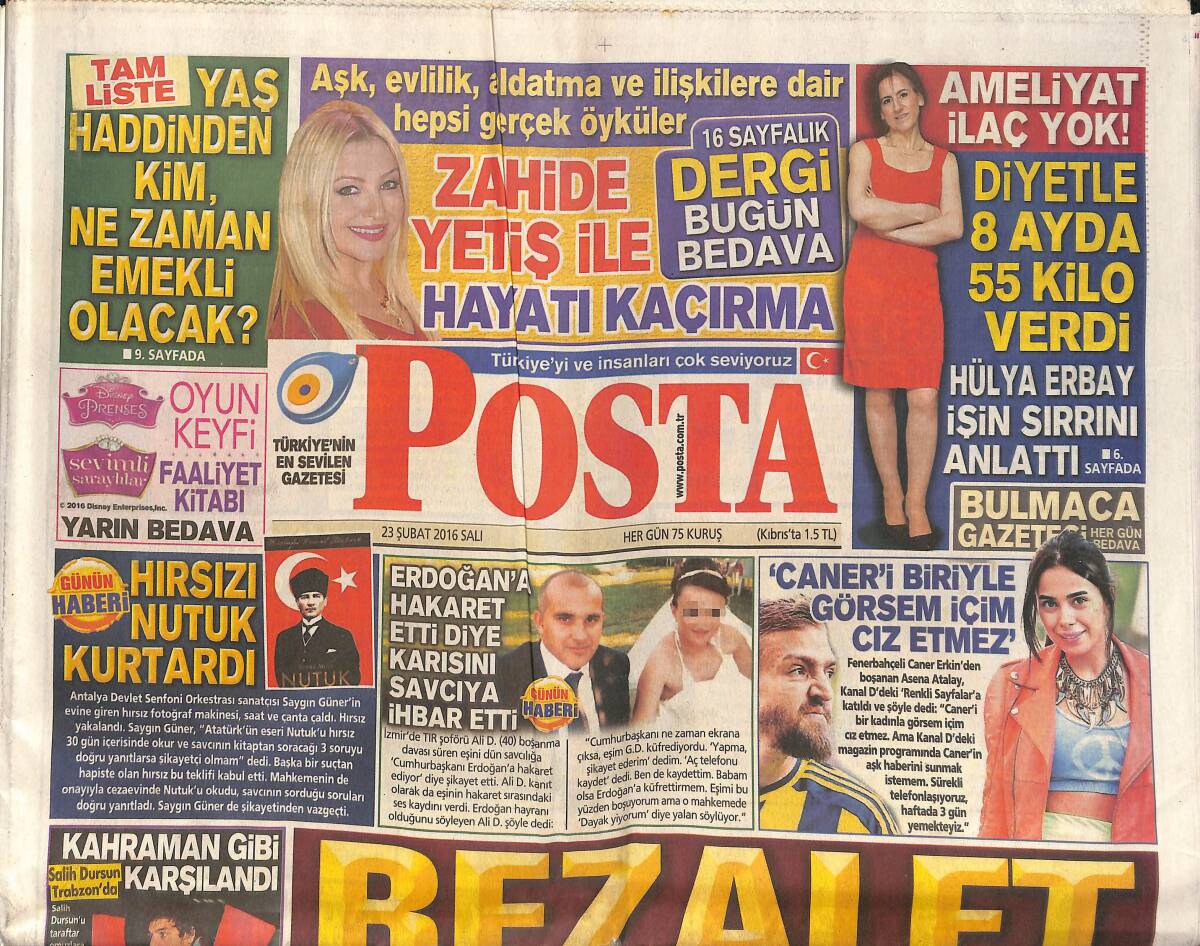 Posta Gazetesi 23 Şubat 2016 - Salih Dursun Trabzon'da Kahraman Gibi Karşılandı - Silah Alımında Türkiye Dünya 6'ncısı! GZ137234 - 1
