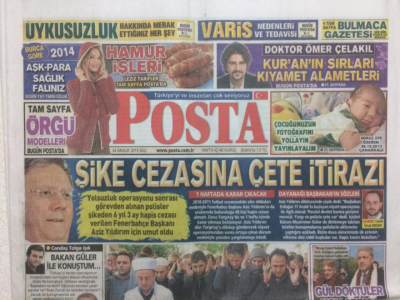 Posta Gazetesi 24 Aralık 2013 - Şike Cezasına Çete İtirazı GZ27994 - 1