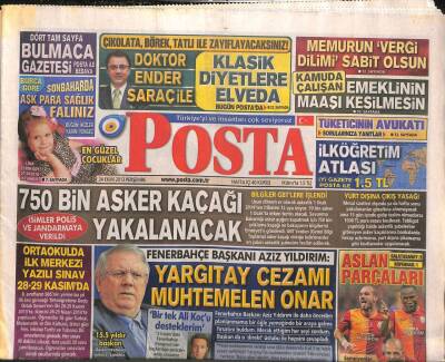 Posta Gazetesi 24 Ekim 2013 - Fenerbahçe Başkanı Aziz Yıldırım Yargıtay Cezamı Muhtemelen Onar GZ106333 - 1