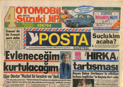 Posta Gazetesi 24 Nisan 1985 - Kocası Tinayı Çok Seksi Buluyor GZ114564 - 1