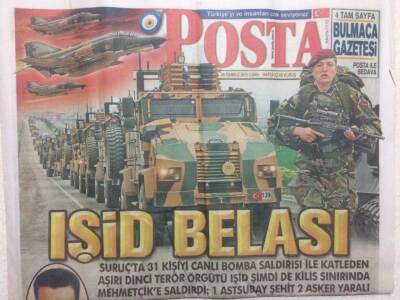 Posta Gazetesi 24 Temmuz 2015 - Işid Belası,Pkk Terörü GZ29857 - 1